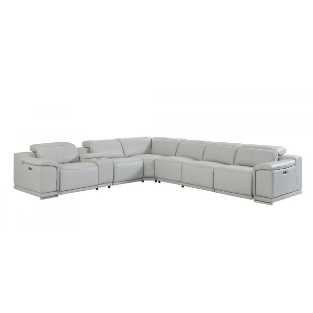U-shaped seven corner sectional console in a comfortable studio couch design with automotive accents