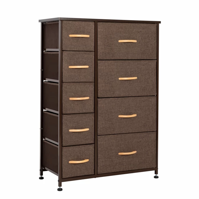 Steel fabric nine drawer combo dresser in modern style