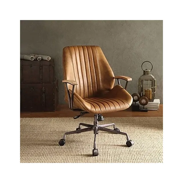 Coffee and Black Adjustable Swivel Faux Leather Rolling Task Chair Coffee and Black Adjustable Swivel Faux Leather Rolling Task Chair