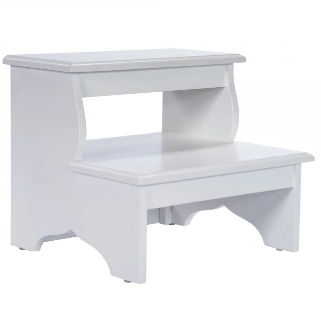 White manufactured wood backless bar chair with table and outdoor furniture elements