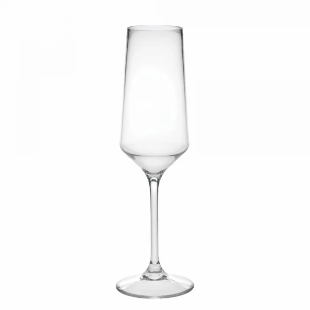 four clear tritan plastic stemmed flutes tableware and drinkware set