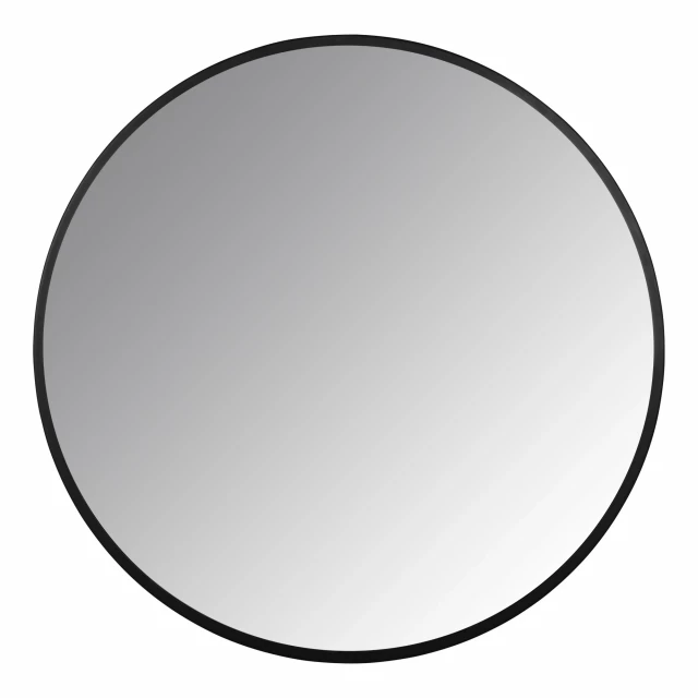 Minimalist black round wall mirror as fashionable metal dishware and serveware