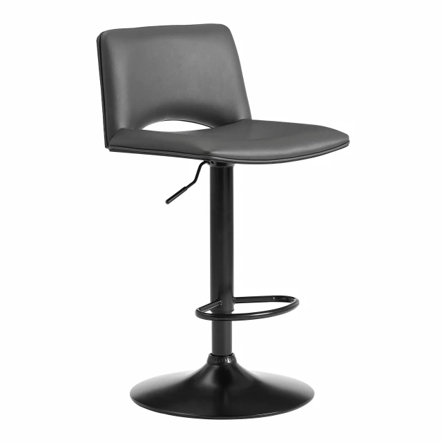 Low back adjustable height bar chair with metal frame and composite material