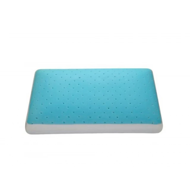 Queen size gel memory foam bed pillow with electric blue pattern