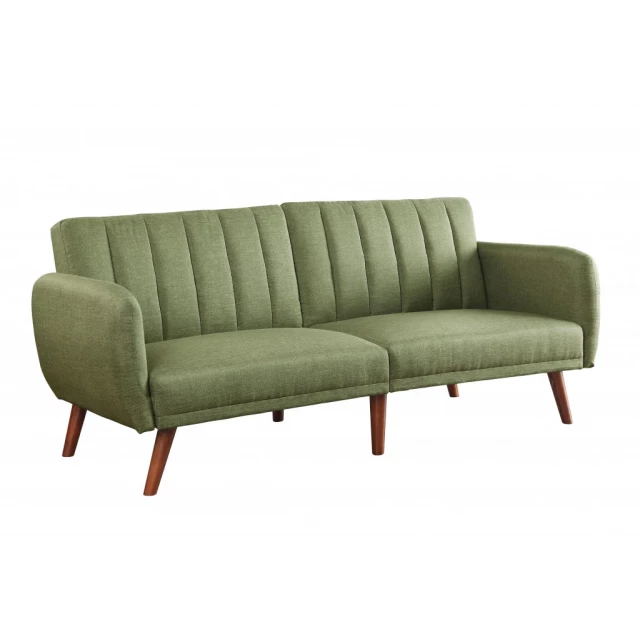 Green linen wood brown sleeper sofa with comfortable outdoor furniture design