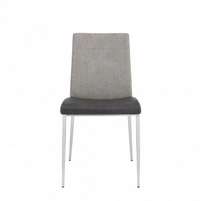 Dark brown gray stainless steel chairs with wood and composite materials for comfort and durability