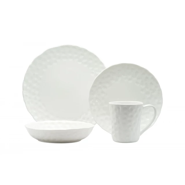 Pebbled porcelain service six salad plate with tableware and dishware set