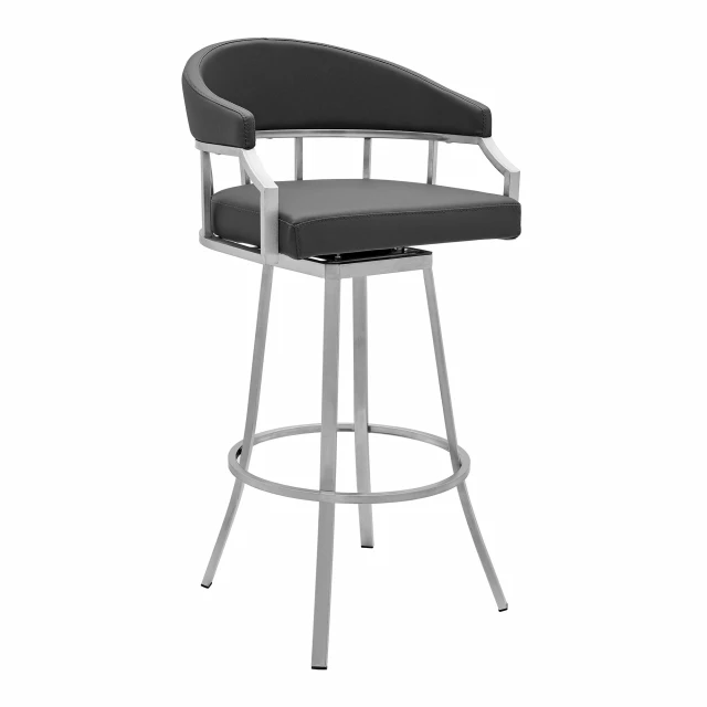 Low back bar height chair with metal and composite material suitable for outdoor use