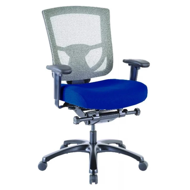adjustable swivel mesh rolling office chair with armrests in an office setting