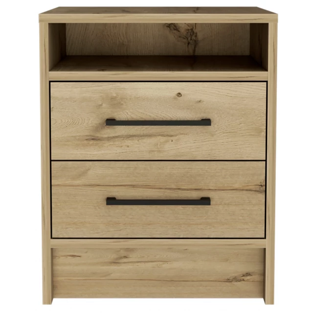 Sophisticated stylish light grey nightstand with drawers for bedroom furniture