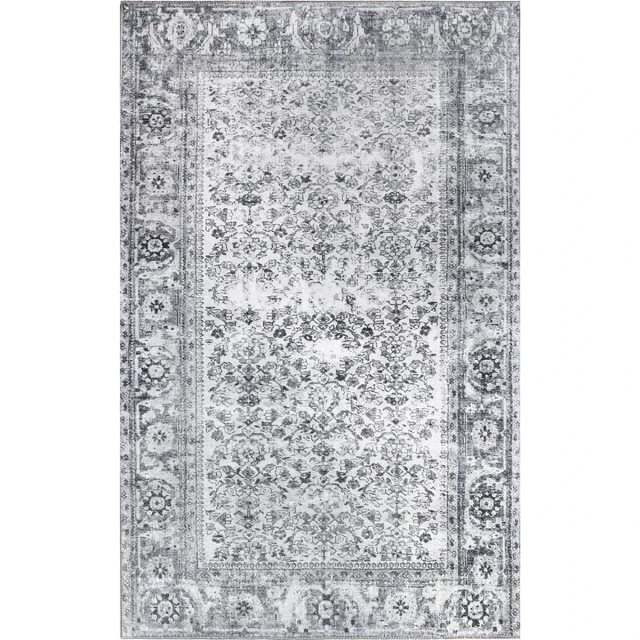 power loom stain resistant area rug with rectangle pattern and symmetrical design