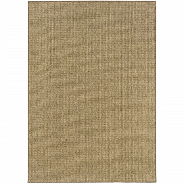 stain resistant indoor outdoor area rug in brown beige and grey with rectangular shape