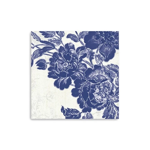 toile rose print with floral pattern and petals as unframed wall art