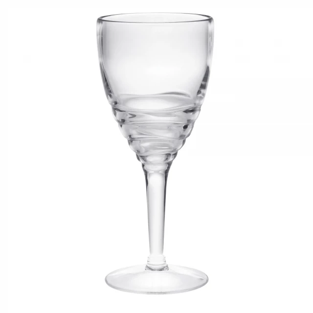 Swirl acrylic stemmed wine glass for various beverages with elegant stemware design