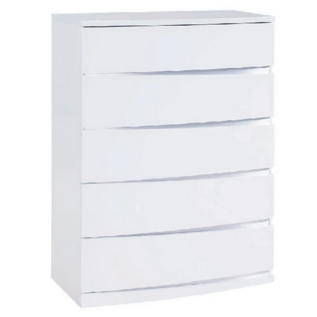 exquisite white high gloss chest with elegant design details