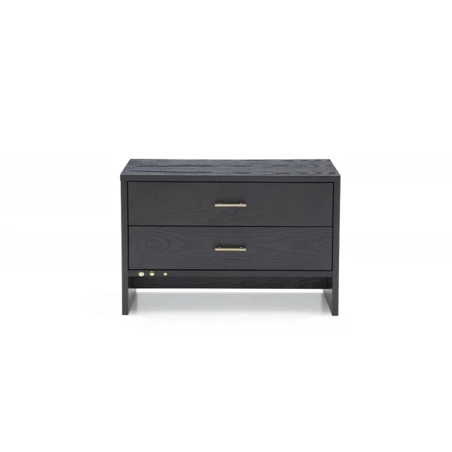 Modern dark gray ash nightstand with drawers wood hardwood chest cabinetry