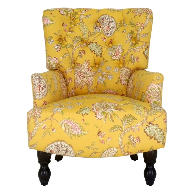 Brown polyester blend toile arm chair with club chair and couch features for comfort and style