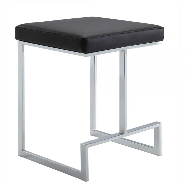 Steel backless counter height bar chair with metal and aluminium composite material
