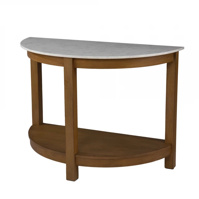 half circle leg console table storage made of wood and hardwood