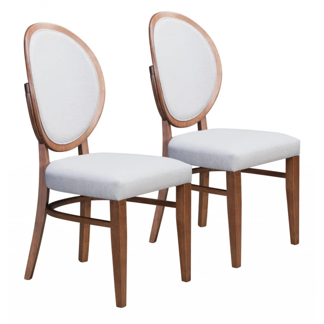 Rubberwood King Louis back dining chairs with peach wood finish and composite material