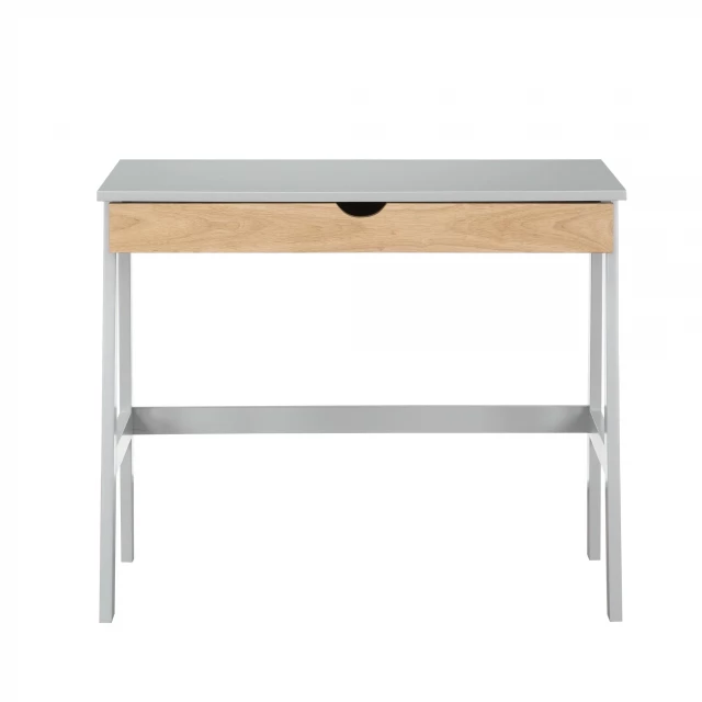 gray natural writing desk with drawers wood and hardwood