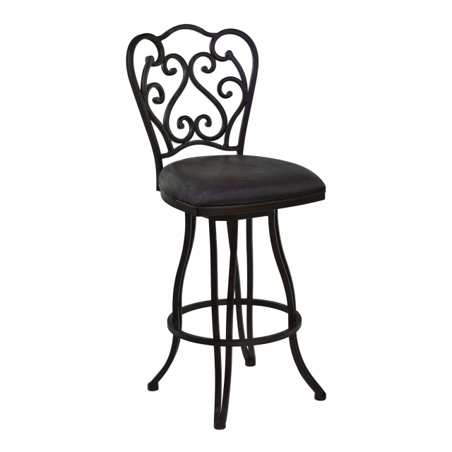 Iron swivel counter height bar chair with table furniture art drawing