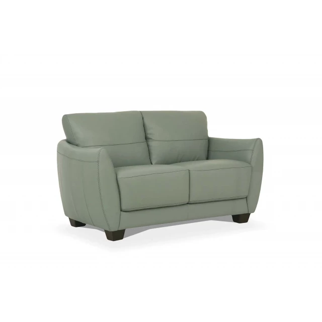 pale green leather black love seat with comfortable armrests and modern outdoor furniture design