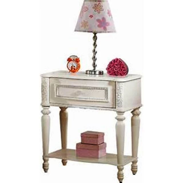 Ivory drawer nightstand in white with rectangle table and material property