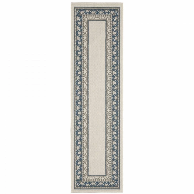 stain resistant indoor outdoor area rug with rectangle pattern and beige electric blue symmetry