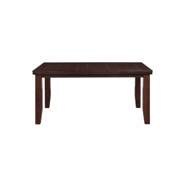 Dark brown extendable dining table with wood stain finish suitable for outdoor use