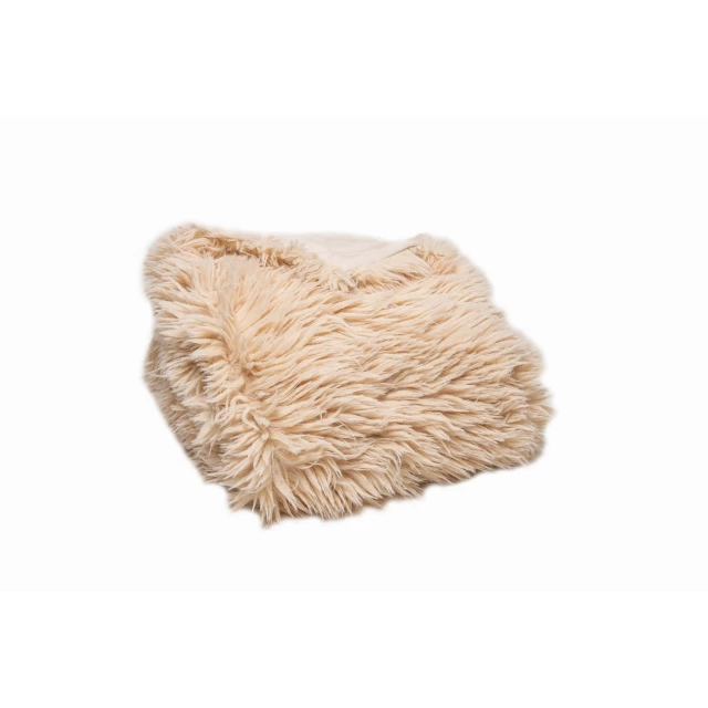 Beige plush wool throw product image