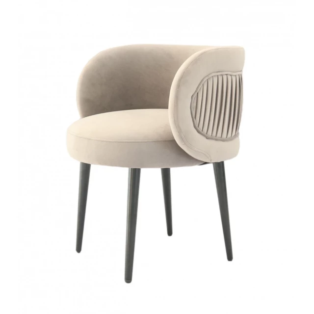 Grey velvet black solid arm chair with comfortable design and wood metal composite materials