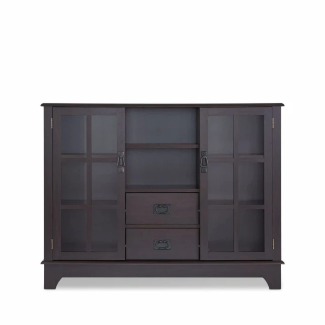 Espresso MDF cabinet with drawers in hardwood and wood stain finish for stylish storage