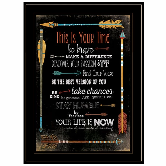 time black framed print wall art with graphics and wood texture