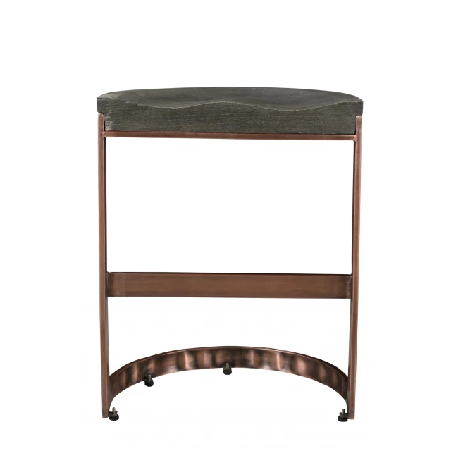 Iron backless bar height chair in wood with outdoor furniture style