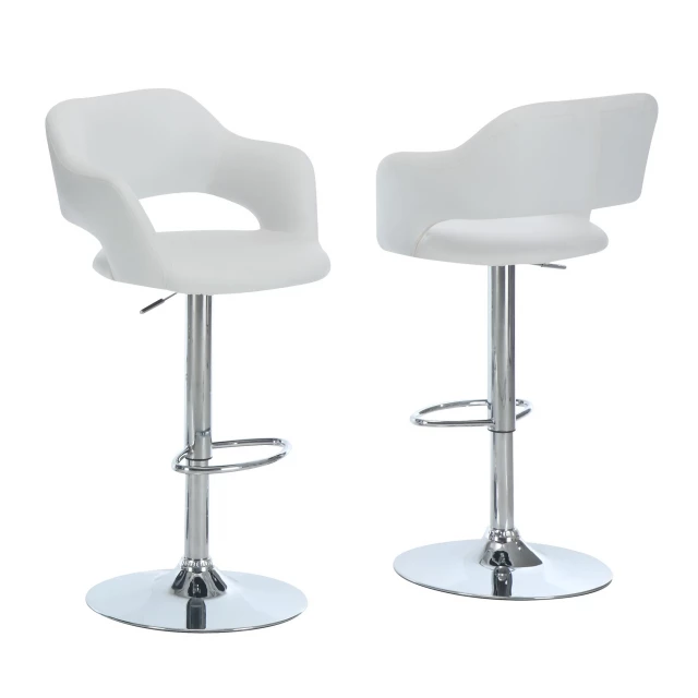Low back bar height chair in white with comfortable design and material properties