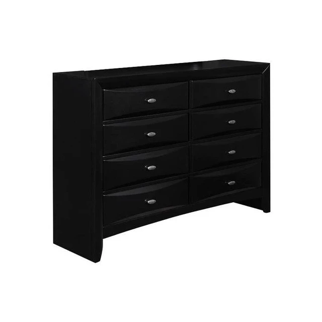 solid wood eight drawer double dresser in light oak finish