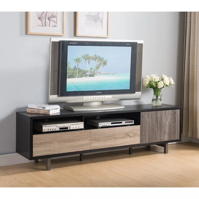 Modern MDF cabinet TV stand with enclosed storage and sleek rectangle design