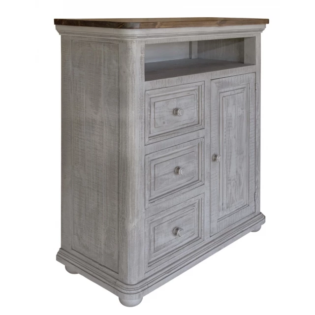 Gray solid wood drawer chest for bedroom storage