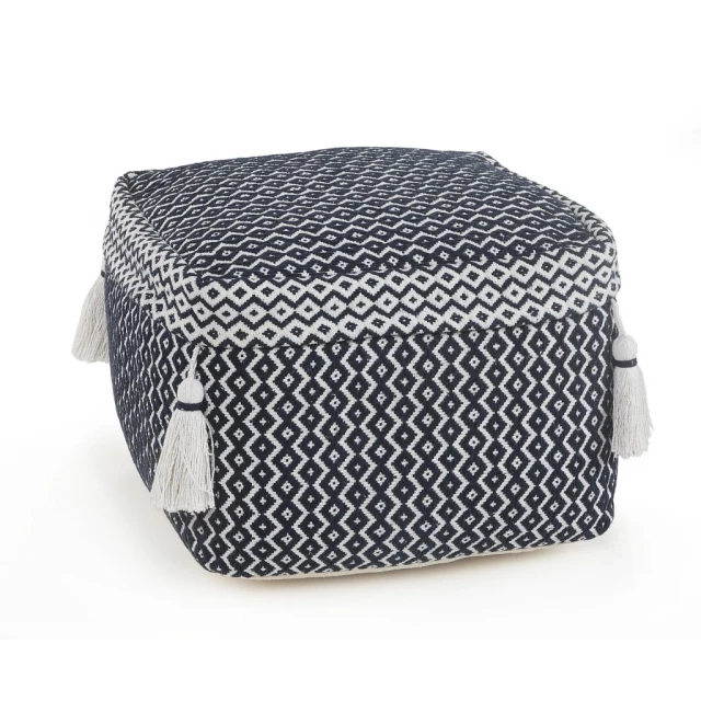 Blue cotton ottoman on sale in home decor online shop