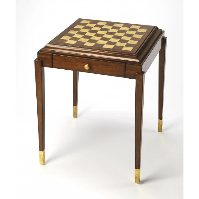 Antique cherry game table with wood stain and composite material finish in furniture setting