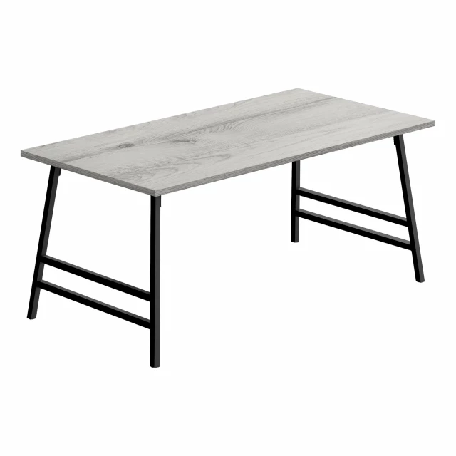 Grey black rectangular coffee table with hardwood and wood stain finish