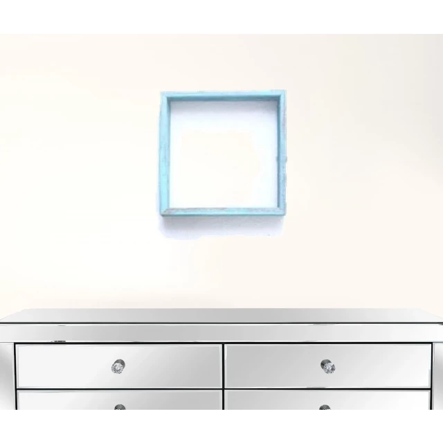 blue reclaimed wood open box shelve for home or office storage