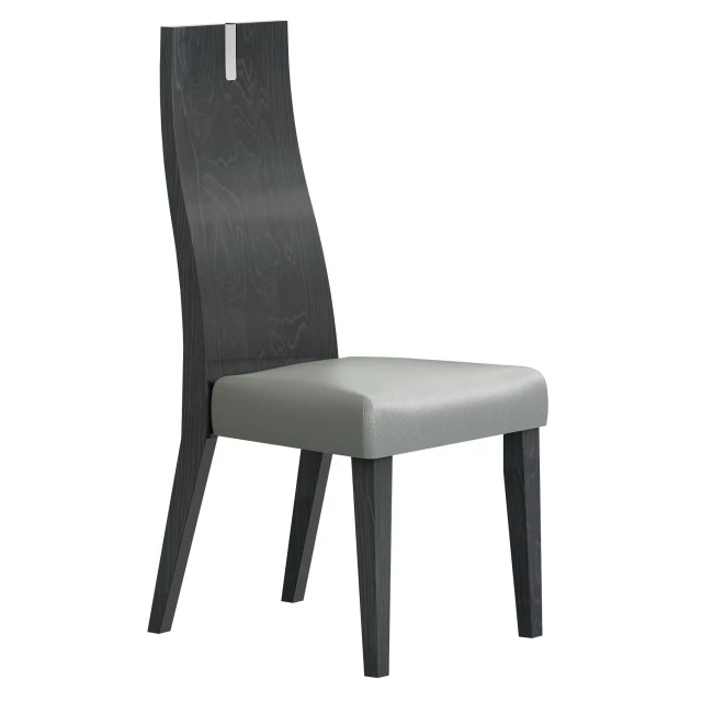 Faux leather metal dining chair with armrests and wood accents