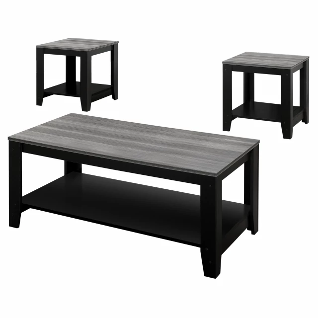 Black grey table with wood stain and hardwood planks suitable for outdoor use