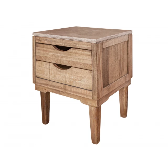 Brown drawer nightstand with wood varnish and rectangle table design