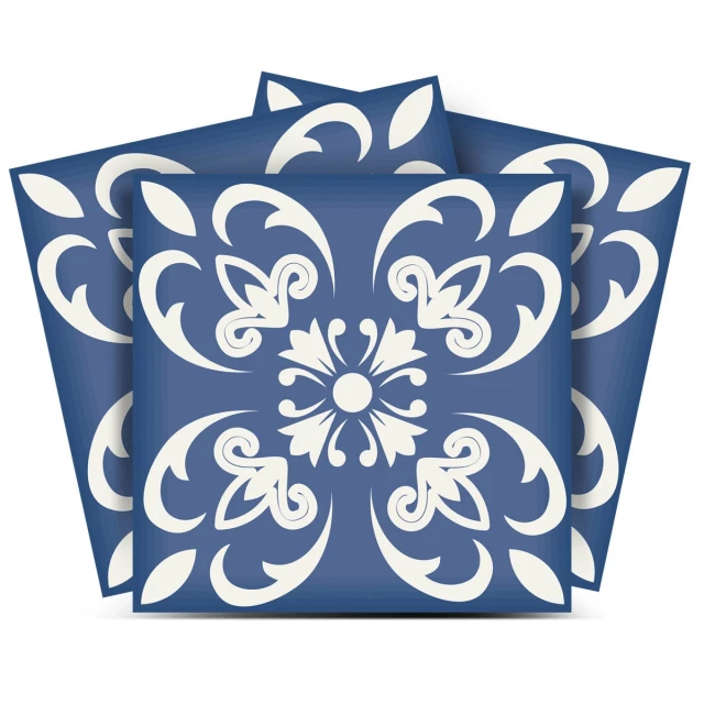 blue white peel stick removable tiles with azure electric blue pattern and rectangle symmetry