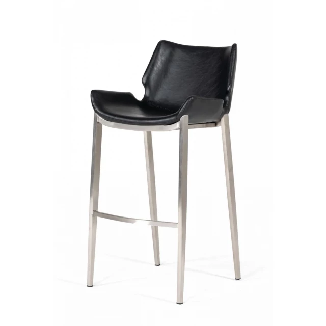 Low back bar height bar chairs with wood and metal composite material for comfort and style