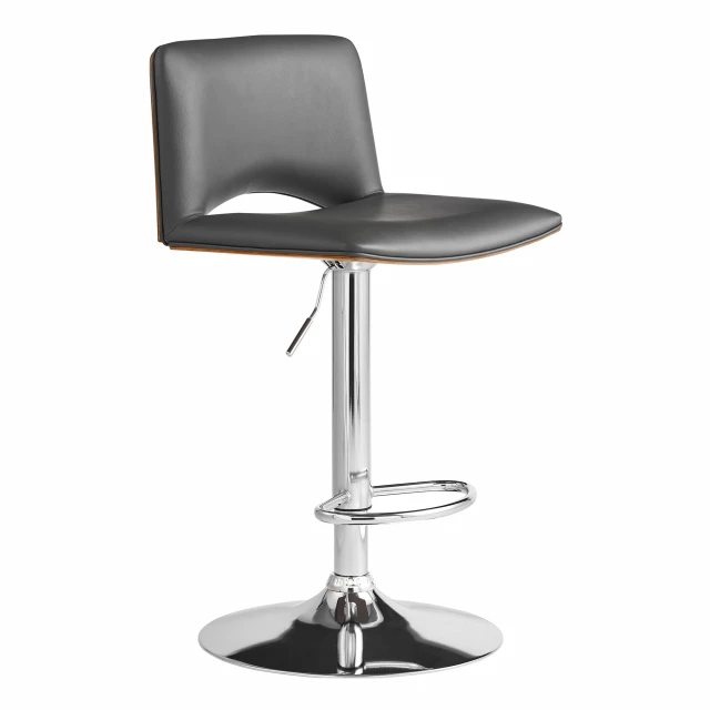 Low back adjustable height bar chair with metal and composite material