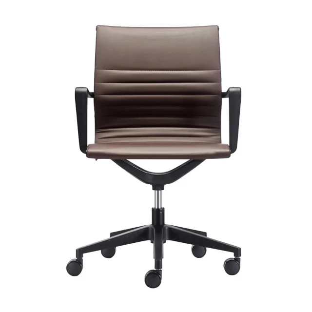 swivel faux leather rolling office chair with wheels and gas lift